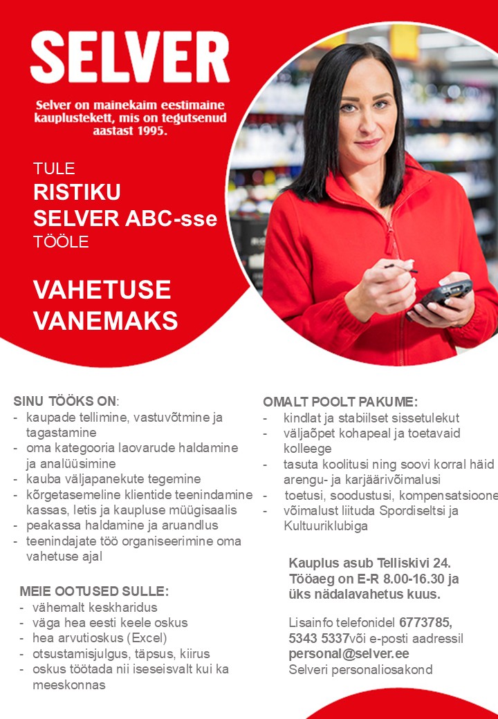 Vahetuse vanem Ristiku Selver ABC-s