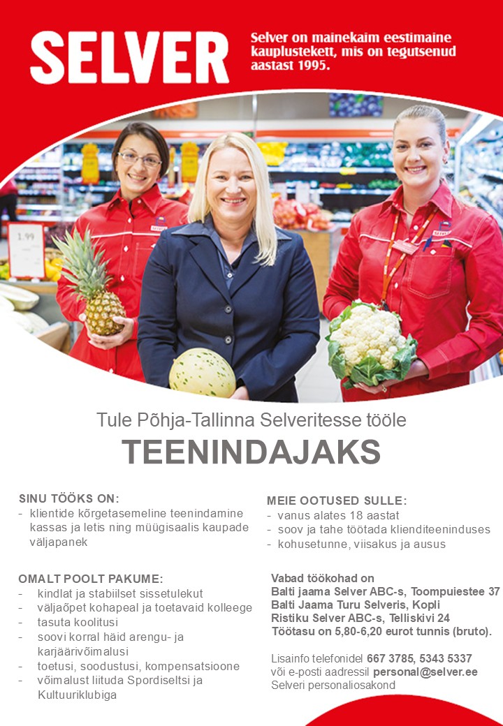Teenindaja Põhja-Tallinna Selverites