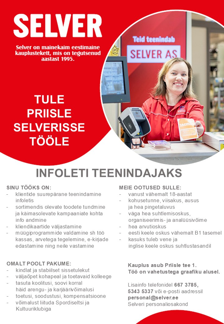 Infoteenindaja Priisle Selveris