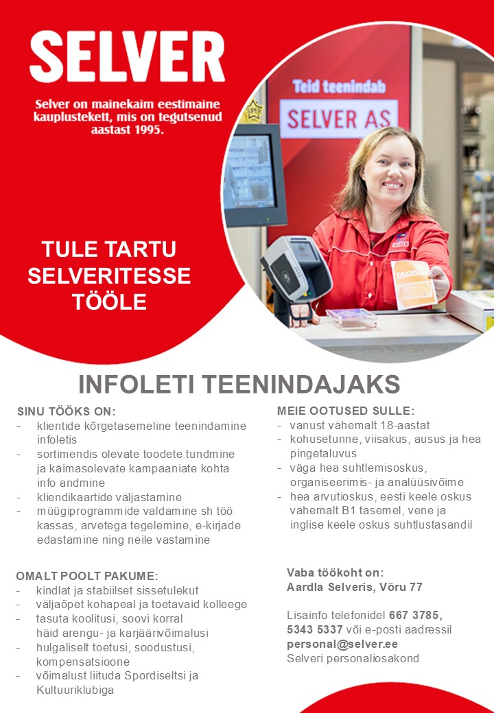 Infoteenindaja Tartu Selverites