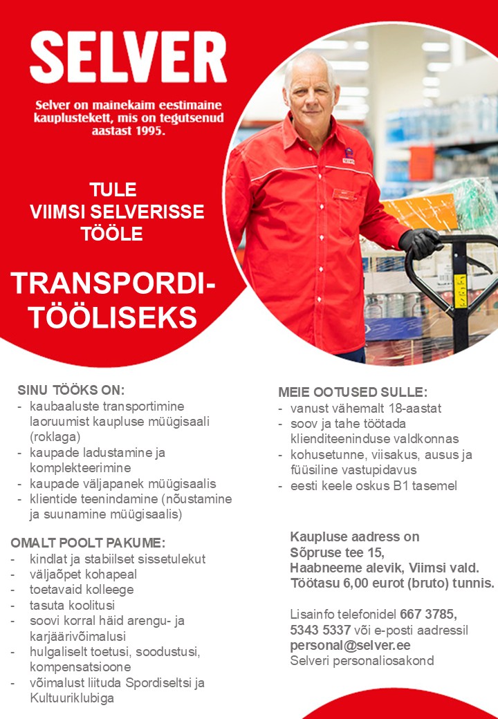 Transporditööline Viimsi Selveris