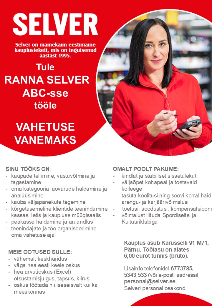 Vahetuse vanem Ranna Selver ABC-s