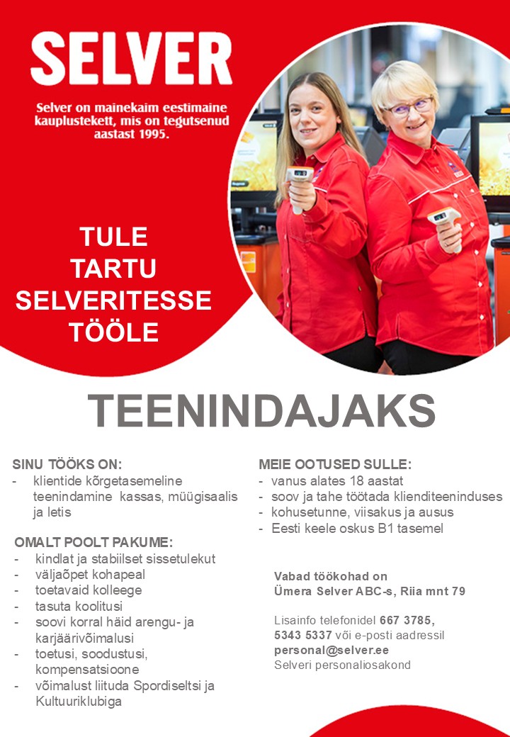 Teenindaja Tartu Selverites