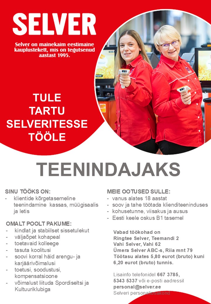 Teenindaja Tartu Selverites