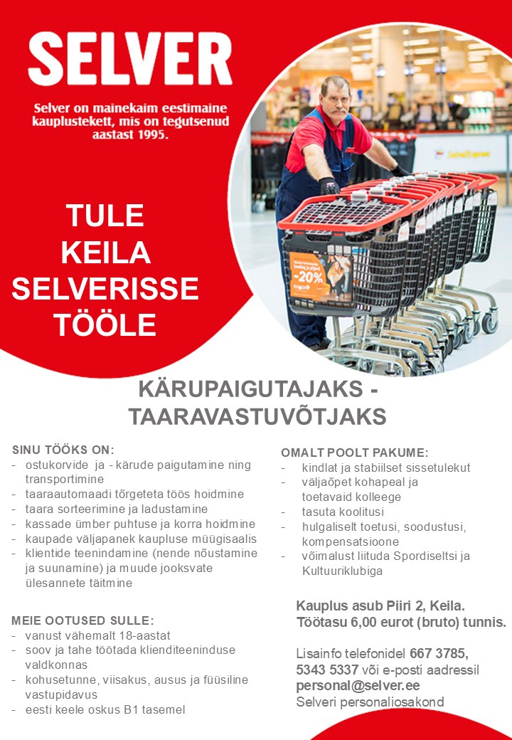 Kärupaigutaja-taaravastuvõtja Keila Selveris
