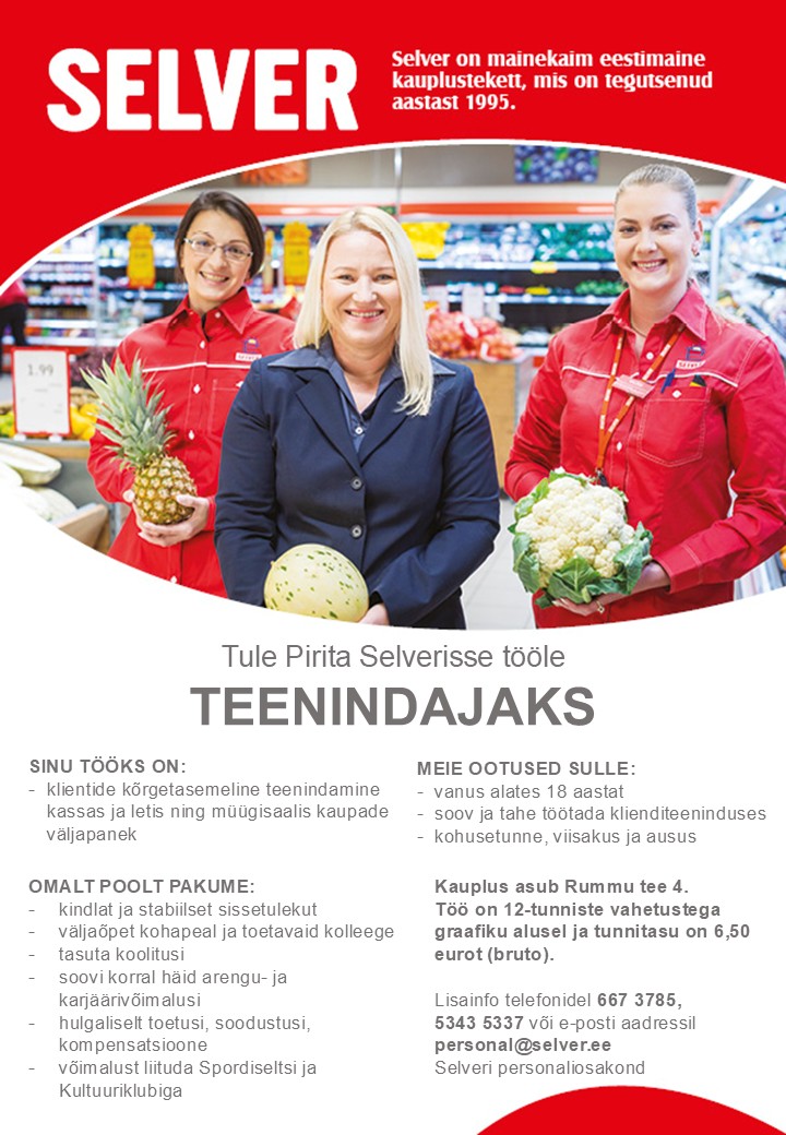 Teenindaja Pirita Selveris