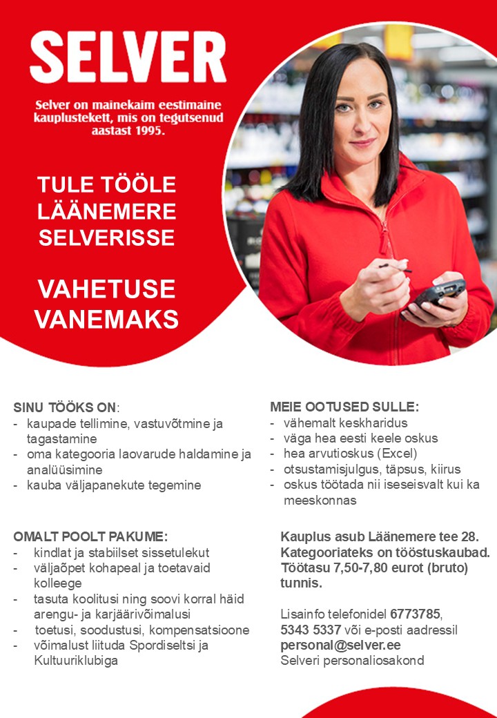 Vahetuse vanem (tellija) Läänemere Selveris
